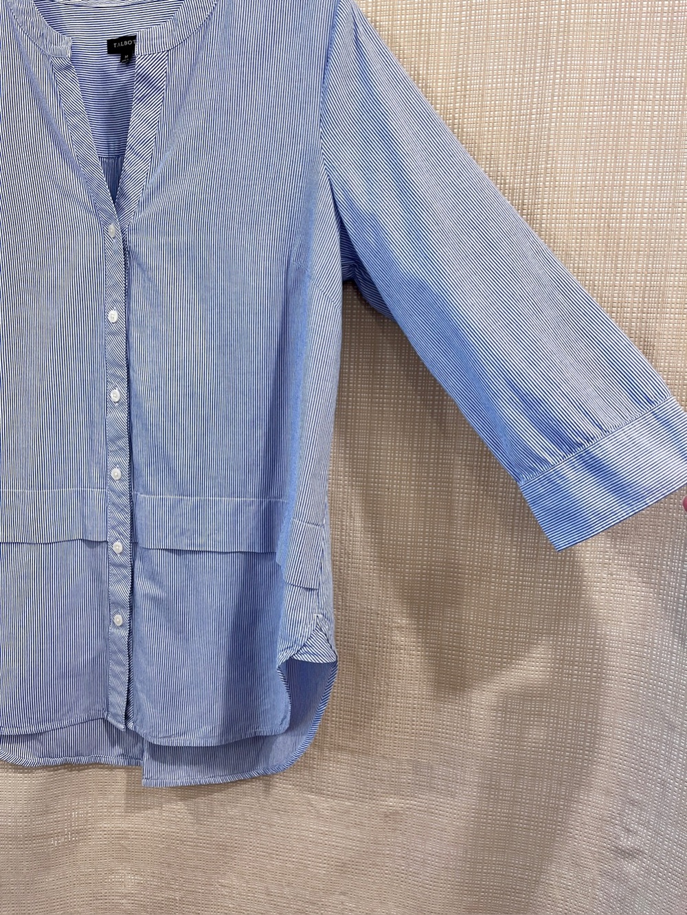 Elevated Basics Talbots Striped Button Down Shirt Coastal Modern Prep View 3
